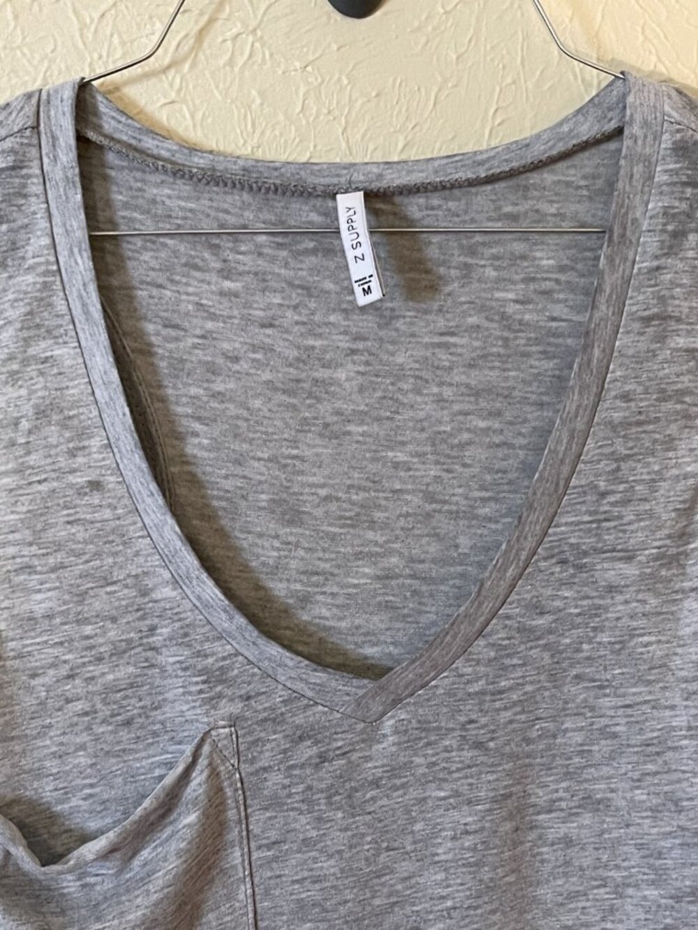 Z Supply Grey Burn out V-Neck Tank Top, Size Medium - Picture 2 of 3